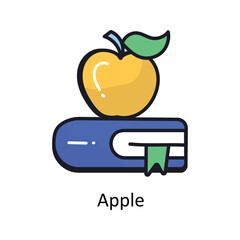 Apple vector filled outline doodle Design illustration. Symbol on White background EPS 10 File