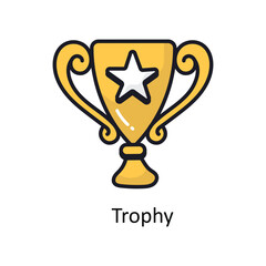 Trophy vector filled outline doodle Design illustration. Symbol on White background EPS 10 File