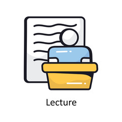 Lecture vector filled outline doodle Design illustration. Symbol on White background EPS 10 File