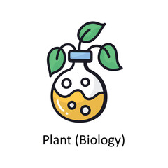 Plant (biology) vector filled outline doodle Design illustration. Symbol on White background EPS 10 File