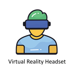 Virtual reality headset vector filled outline doodle Design illustration. Symbol on White background EPS 10 File