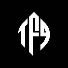 TFQ circle letter logo design with circle and ellipse shape. TFQ ellipse letters with typographic style. The three initials form a circle logo. TFQ circle emblem abstract monogram letter mark vector.