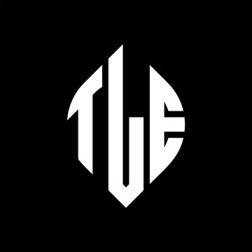 TLE circle letter logo design with circle and ellipse shape. TLE ellipse letters with typographic style. The three initials form a circle logo. TLE circle emblem abstract monogram letter mark vector.