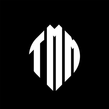 TMM circle letter logo design with circle and ellipse shape. TMM ellipse letters with typographic style. The three initials form a circle logo. TMM circle emblem abstract monogram letter mark vector.