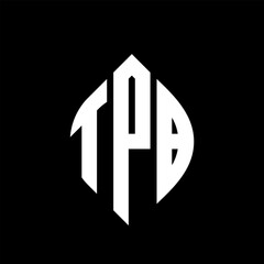 TPB circle letter logo design with circle and ellipse shape. TPB ellipse letters with typographic style. The three initials form a circle logo. TPB circle emblem abstract monogram letter mark vector.