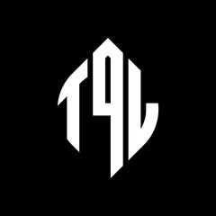 TQL circle letter logo design with circle and ellipse shape. TQL ellipse letters with typographic style. The three initials form a circle logo. TQL circle emblem abstract monogram letter mark vector.