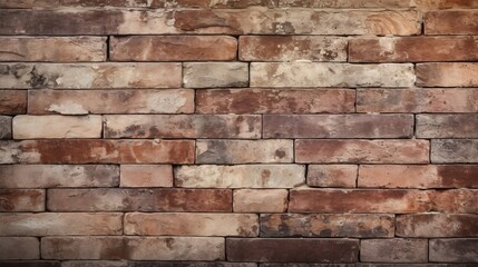Grunge Stone Texture on Antique Brick Wall Panoramic View AI Generated