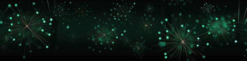 Fototapeta na wymiar Festive Patrick day Fireworks light green gold emerald background. Generative AI