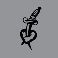 heart and knife vector