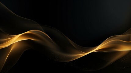 Golden Gradient Black Overlay Abstract Background with Space for Text AI Generated - obrazy, fototapety, plakaty
