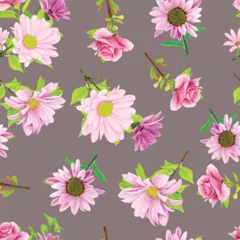 Behang floral seamless pattern hand drawn style design © lukasdedi