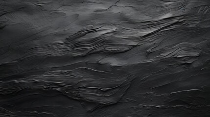 Horror Concept: Black Wall Background with Natural Paintbrush Stroke Textured Cement or Stone Old Concrete Texture AI Generated