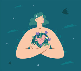 A female figure with a newborn inside. A metaphor for the loss of a baby, an abortion, and the grief of a child's death. A symbol of the memory of a dead fetus.