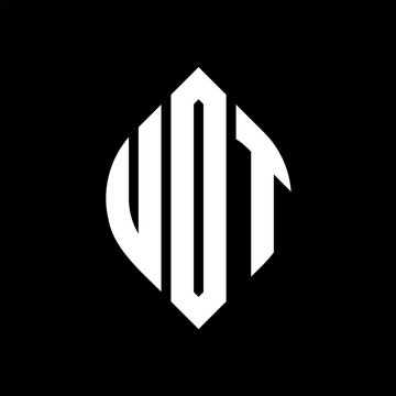 UDT circle letter logo design with circle and ellipse shape. UDT ellipse letters with typographic style. The three initials form a circle logo. UDT circle emblem abstract monogram letter mark vector.