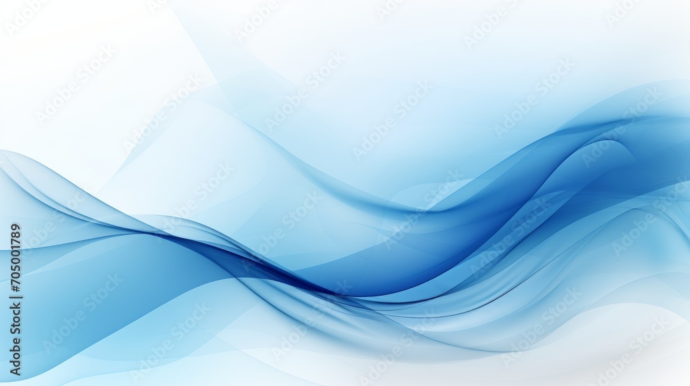 Wall mural Blue Abstract Wave Background with White Background AI Generated