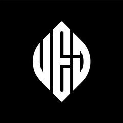 Fototapeta premium UEJ logo. UEJ letter. UEJ letter logo design. Initials UEJ logo linked with circle and uppercase monogram logo. UEJ typography for technology, business and real estate brand.