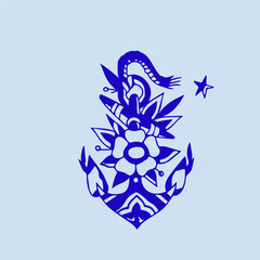 anchor floral ornament