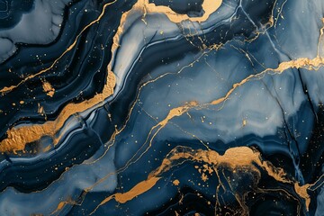 Fototapeta premium blue marble and shiny gold details, abstract, luxury background