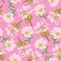 Fototapeta na wymiar floral seamless pattern hand drawn style design