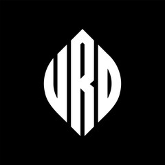 URO circle letter logo design with circle and ellipse shape. URO ellipse letters with typographic style. The three initials form a circle logo. URO circle emblem abstract monogram letter mark vector.