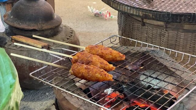 Northern Thai Local Food - Khao Jee, grilled sticky rice named Khao-Jee