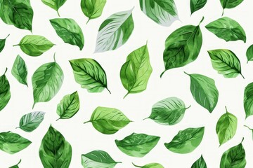 Watercolor designer elements set collection of green leaves, greenery art foliage natural leaves herbs in watercolor style. Decorative beauty elegant illustration for design