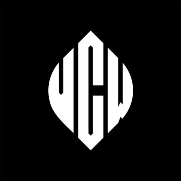 VCW circle letter logo design with circle and ellipse shape. VCW ellipse letters with typographic style. The three initials form a circle logo. VCW circle emblem abstract monogram letter mark vector.
