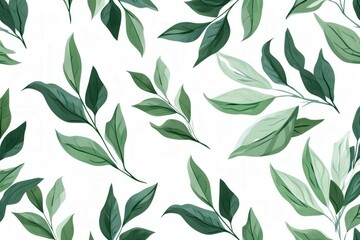 Fototapeta na wymiar Watercolor designer elements set collection of green leaves, greenery art foliage natural leaves herbs in watercolor style. Decorative beauty elegant illustration for design