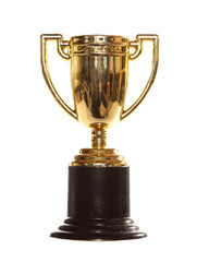 Toy cup trophy isolated on a white backhround