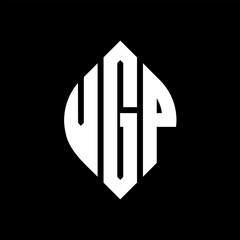 VGP circle letter logo design with circle and ellipse shape. VGP ellipse letters with typographic style. The three initials form a circle logo. VGP circle emblem abstract monogram letter mark vector.