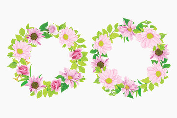 floral wreath hand drawn style design