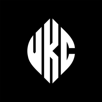 VKC circle letter logo design with circle and ellipse shape. VKC ellipse letters with typographic style. The three initials form a circle logo. VKC circle emblem abstract monogram letter mark vector.