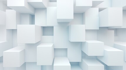 Abstract White Cube Boxes on Block Background AI Generated