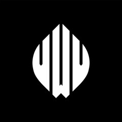 VWV circle letter logo design with circle and ellipse shape. VWV ellipse letters with typographic style. The three initials form a circle logo. VWV circle emblem abstract monogram letter mark vector.