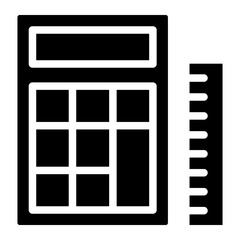 calculator with ruler glyph 