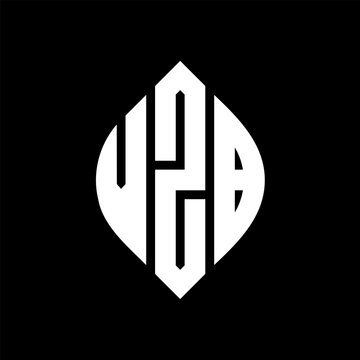 VZB circle letter logo design with circle and ellipse shape. VZB ellipse letters with typographic style. The three initials form a circle logo. VZB circle emblem abstract monogram letter mark vector.