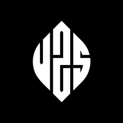 Obraz premium VZS circle letter logo design with circle and ellipse shape. VZS ellipse letters with typographic style. The three initials form a circle logo. VZS circle emblem abstract monogram letter mark vector.