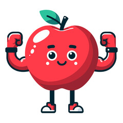 Apple character vector art illustration, Mr. apple illustration