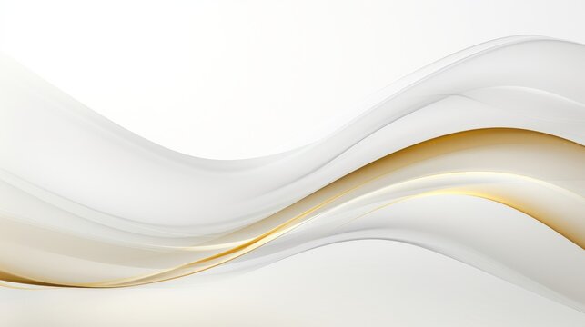 Elegant Golden Lines on White Background AI Generated © Alex