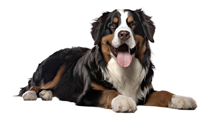 Bernese Mountain dog isolated on a transparent background