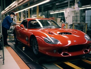A Japanese car on the production line
