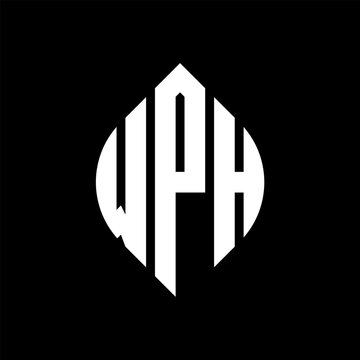 WPH circle letter logo design with circle and ellipse shape. WPH ellipse letters with typographic style. The three initials form a circle logo. WPH circle emblem abstract monogram letter mark vector.