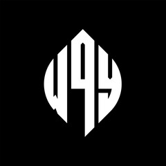 WQY circle letter logo design with circle and ellipse shape. WQY ellipse letters with typographic style. The three initials form a circle logo. WQY circle emblem abstract monogram letter mark vector.