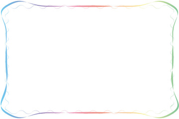 Simple of frame. Design vector rectangle with zigzag lines spectrum on white background. Design print for illustration, greeting cards, wedding invitations, menu, certificates, background. Set 17