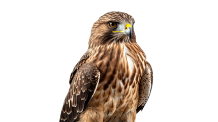 Buteo bird isolated on a transparent background