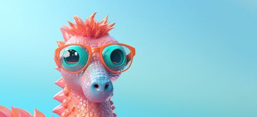 Stylish Aquatic Flair: A Seahorse's Underwater Fashion Statement - Generative AI