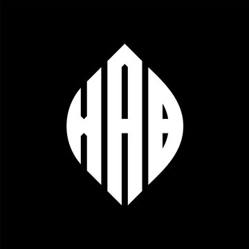 XAB circle letter logo design with circle and ellipse shape. XAB ellipse letters with typographic style. The three initials form a circle logo. XAB circle emblem abstract monogram letter mark vector.