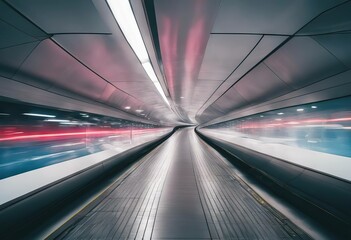 Naklejka premium High Speed Train Tunnel Motion Blur Abstract Speed The Way Forward Futuristic