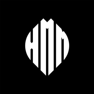 XMM circle letter logo design with circle and ellipse shape. XMM ellipse letters with typographic style. The three initials form a circle logo. XMM circle emblem abstract monogram letter mark vector.