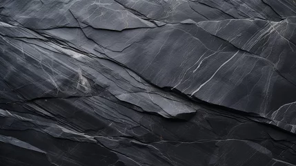 Foto op Plexiglas natural black slate stone background pattern with high resolution. © Aura